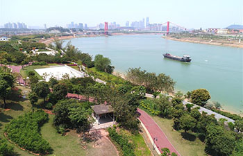 Scenery along Yongjiang River in Nanning, south China's Guangxi