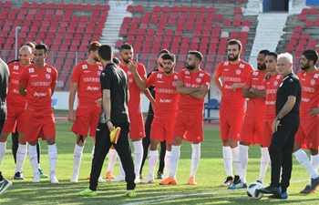 Training session of Tunisian football team for 2018 FIFA World Cup