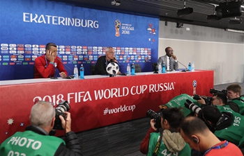 Egyptian team attends press conference in Yekaterinburg, Russia