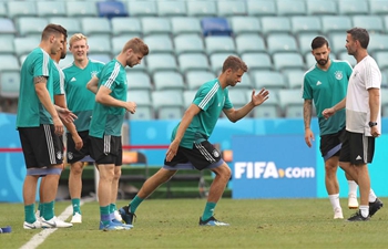 Players of Germany attend training session during World Cup
