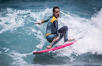 Greek surfers take on waves on Evia island