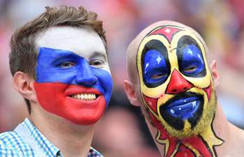 Fans in high spirits prior to World Cup final match in Moscow
