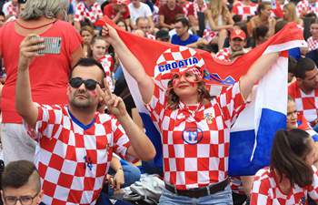 Fans of Croatia watch World Cup final match in Zagreb
