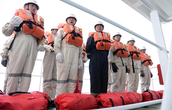 Emergency drill held on Tian'en vessel en route to Europe