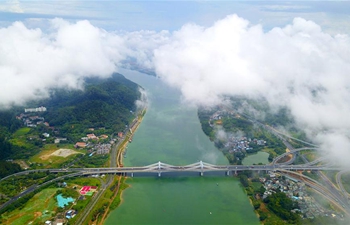 In pics: scenery after raining of Liuzhou City in south China