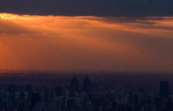 Sunset scenery of Shanghai