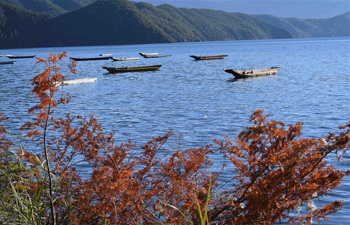 Scenery of Lugu Lake in China's Yunnan