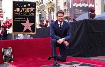 Michael Buble attends star honoring ceremony on Hollywood Walk of Fame