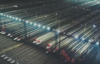 Sleepless night at bullet train maintenance center in Wuhan, China