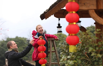 Red lanterns hung up for upcoming Spring Festival across China