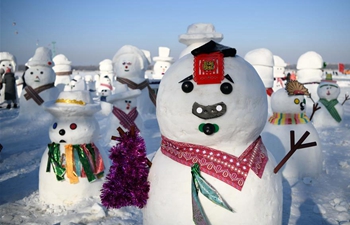 Snowmen displayed in China's Harbin to greet upcoming Chinese Lunar New Year