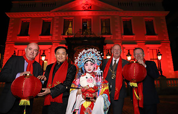 Landmark buildings in Dublin light facades red to mark Chinese New Year