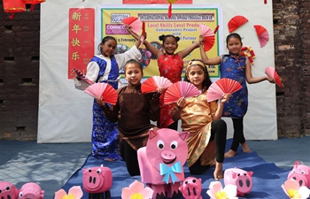 Nepalese students perform Chinese dance to celebrate Chinese New Year