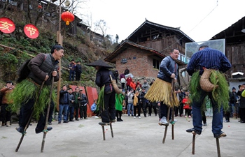 People of Miao ethnic group celebrate Spring Festival in SW China's Guizhou