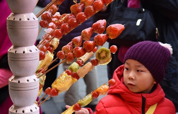Traditional tanghulu fair held in Qingdao, east China's Shandong