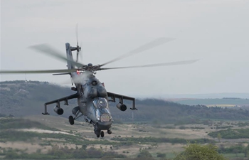 Mi-24P helicopters of Hungarian Army prepare for practice