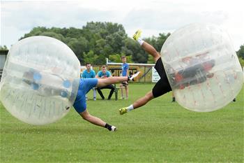 People play Bubble Football in Croatia