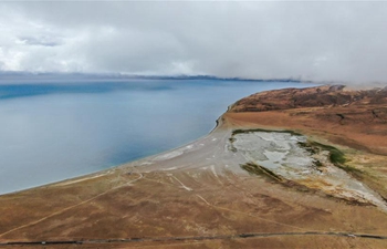 Scenery of Lake Manasarovar in SW China's Tibet