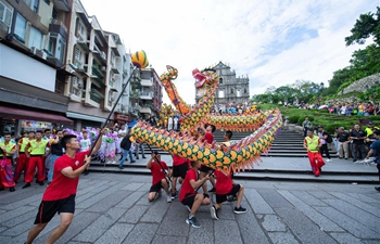 Dragon and lion dance parade held in Macao as part of Wushu Masters Challenge 2019 event