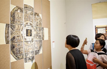 Artwork themed with Tibetan traditional features displayed in Beijing