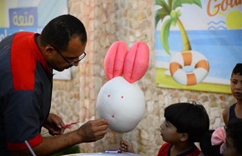 People make cotton candies in Gaza city