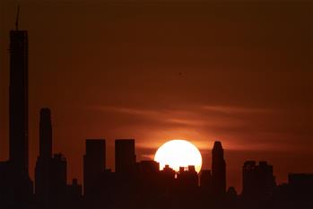 Sunset scenery in New York