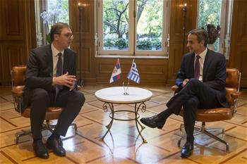 Greek PM meets with Serbian president in Athens