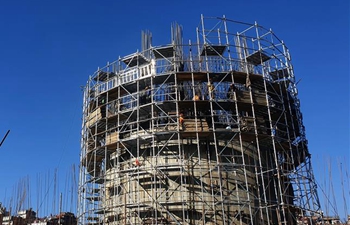 Reconstruction of landmark Dharahara underway after earthquake in Kathmandu