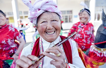 Villagers rehearse for gala in celebration of upcoming Chinese Lunar New Year