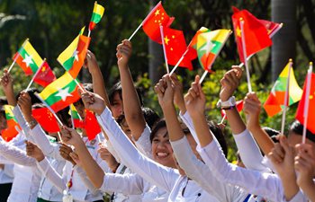 Myanmar people welcome Chinese President Xi Jinping
