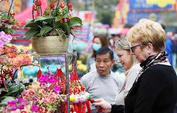 People shopping for Spring Festival in Hong Kong