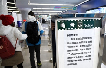 Body temperature checked before entering subway in Qingdao