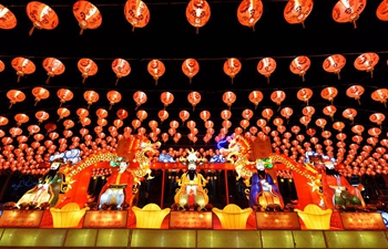 Chinese lanterns seen at temple in Bangkok