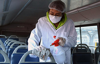 Prevention measures taken on buses to prevent spread of coronavirus in Beijing