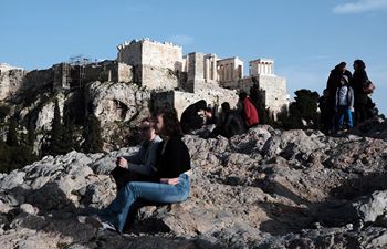 View of Filopappou hill in Greece