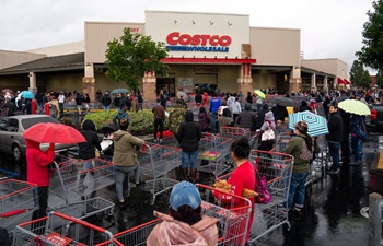 Local residents go shopping at Costco supermarket in Los Angeles amid coronavirus