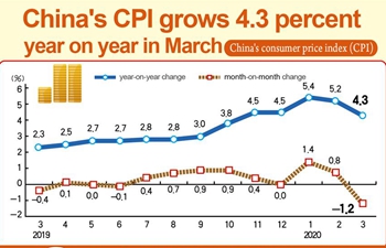 Infographic: China's CPI up 4.3 pct in March