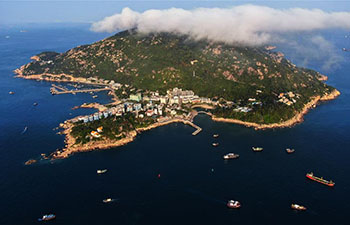Aerial view of Wailingding island in Zhuhai, Guangdong