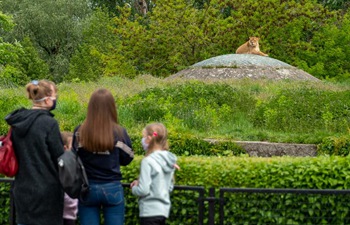 People visit Warsaw Zoo park amid COVID-19 outbreak in Poland