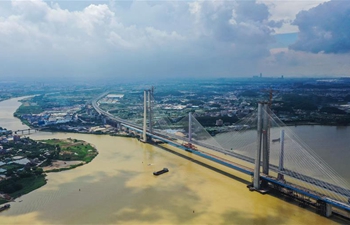 Railway bridge in south China finishes final stayed cables installation