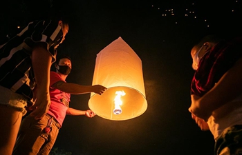 Traditional Yi Peng festival celebrated in Chiang Mai, Thailand