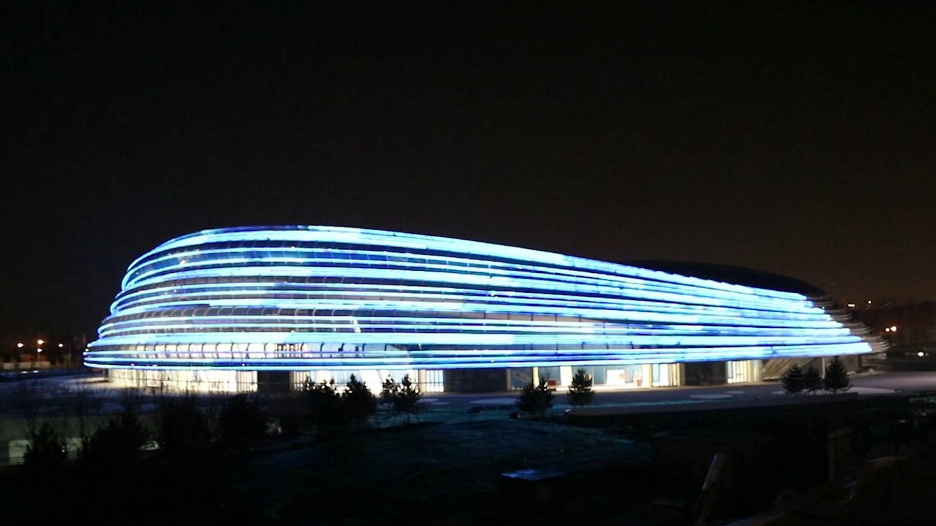 Beijing 2022 Winter Olympics speed skating venue tests lighting system