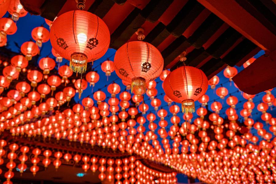 Red lanterns set for Chinese Lunar New Year in Kuala Lumpur, Malaysia