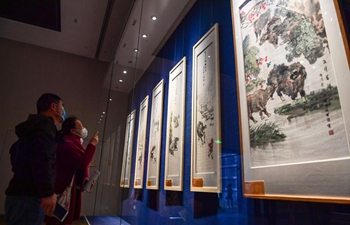People visit ox-themed art exhibition welcoming Year of the Ox at Hainan Museum