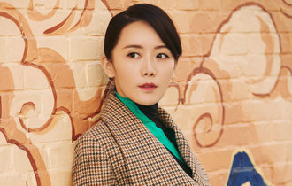 車永莉初冬格紋套裝個性復古