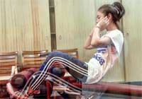 組圖：林心如備戰央視春晚 健身揮汗勤練古箏