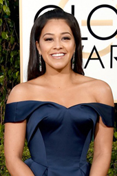 吉娜&middot;罗德里格兹一字肩长裙 散发女神魅力