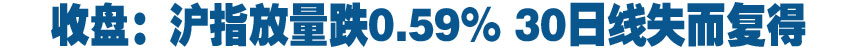 收盘：沪指放量跌0.59% 30日线失而复得