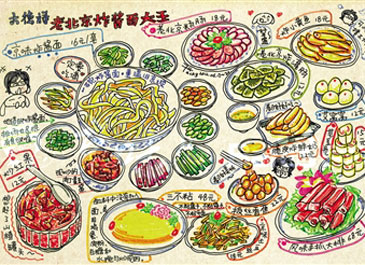 网友手绘&ldquo;京味儿&rdquo;小吃走红 不少食客按图索骥