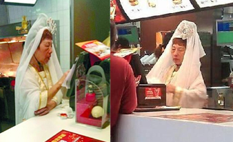 麦当劳也挺拼的!店员化身观音玉帝点餐